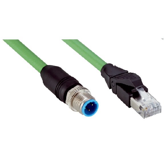 YM2D24-020PN1MRJA4, SICK, Cable,Comunicacion, Ethernet, Recto, Macho, M12, a Macho RJ45, , long. 2m, funda de Poliuretano