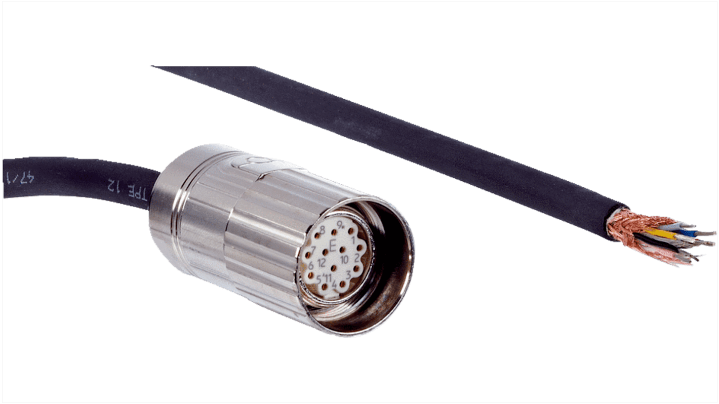 DOL-2312-G30MMA1, SICK Cable, Conector, cabezal tipo B; traba cabezal de Zinc die-cast, nickel-plata ; Cable, 30 m, 12-hilos, PUR