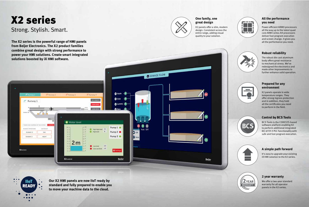 X2 PRO 10-B2, Beijer Electronic, Panel, TFT-LCD, HMi, iX HMI, 1024 X 600,