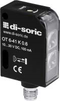 OT 6-41 K 0.6 P1-T3, Di-Soric, Sensor reflectante difuso O-40 estándar, PNP, Cuboid, Red Led.