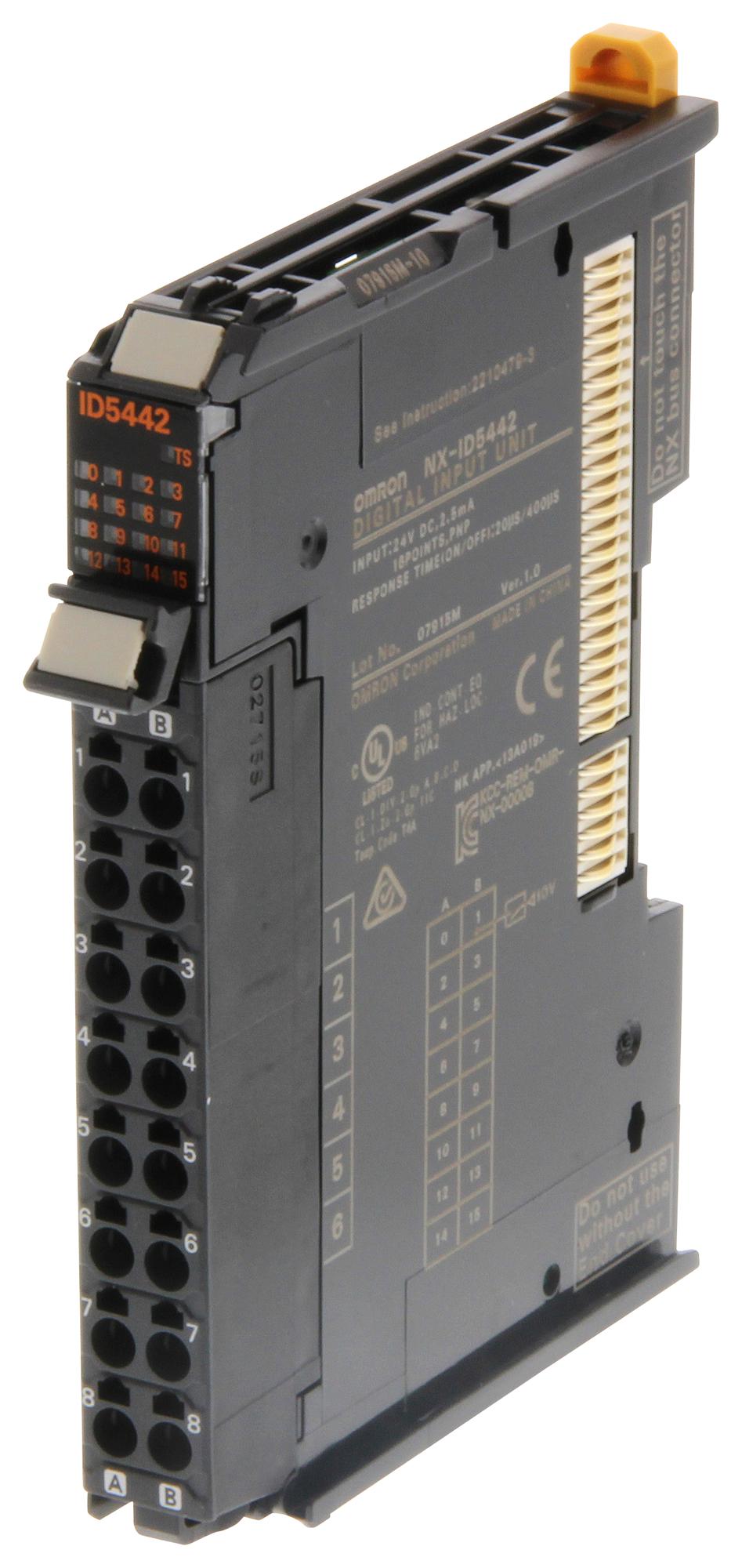 NX-ID5442, Omron, Module, 16 Entradas Digitales, Velocidad estándar, PNP 24 VDC, conector push-in sin tornillos, 12 mm de ancho