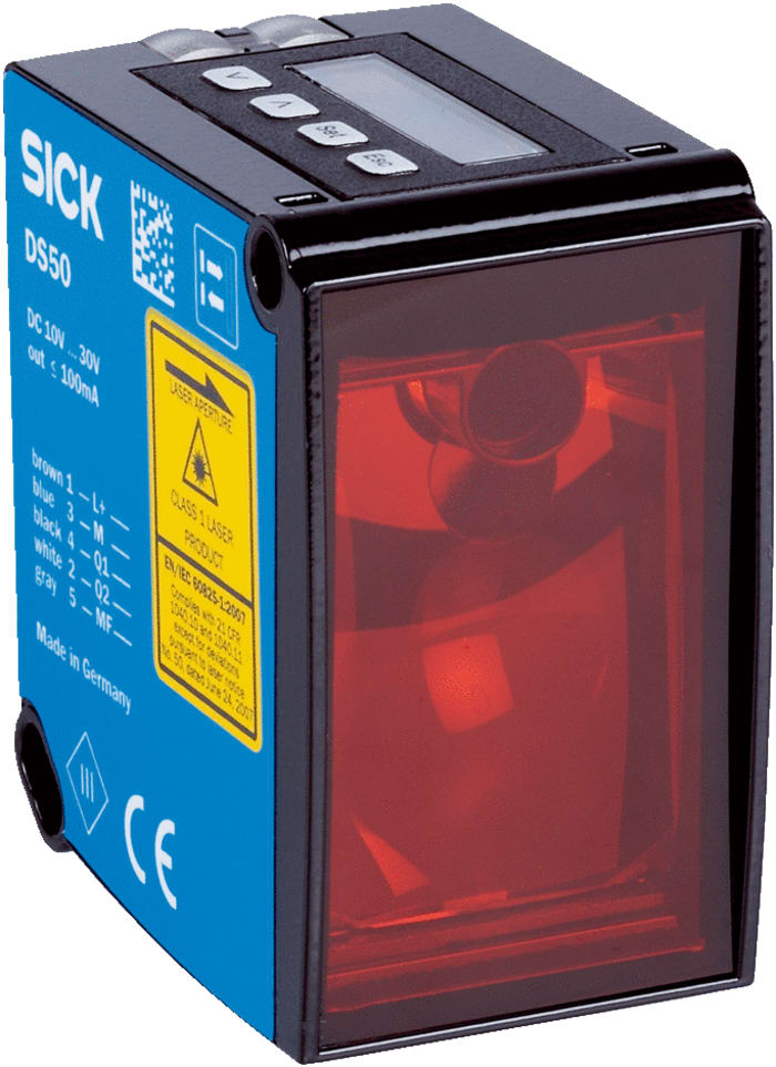 DL50-P2228, Sick, Sensor de distancia láser, 50m, PNP, 100mA, 10 a 30VDC, serie Dx50.