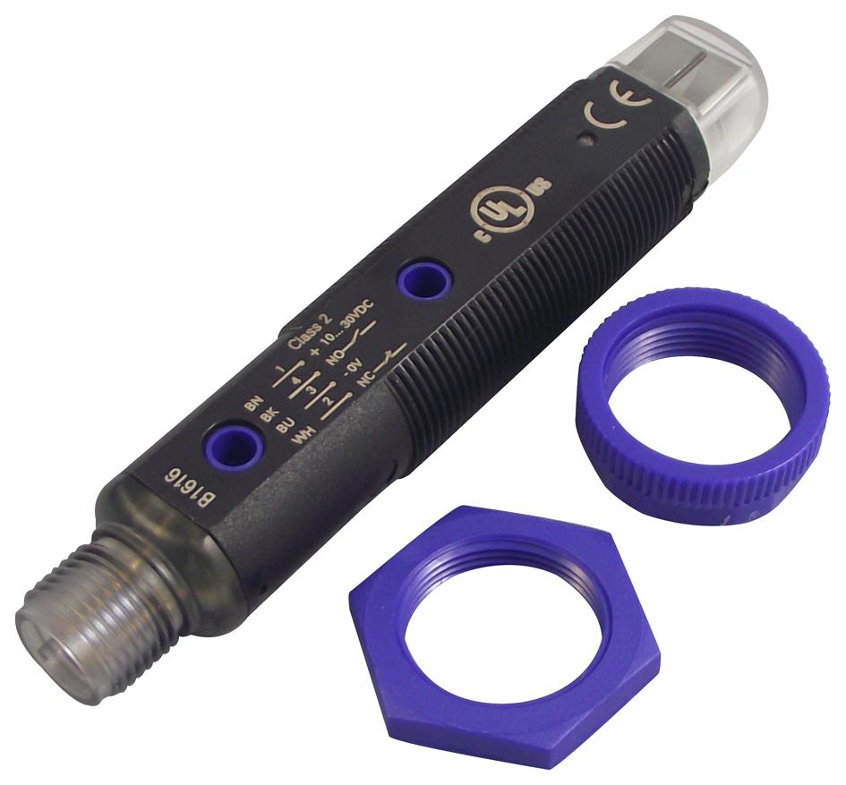 S50-PA-5-B01-PP, DATALOGIC, Sensores fotoeléctricos Sensor, 18mm Tubular Polarized Retro-Reflective, PNP Plastic Axial M12