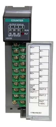 1746-HSCE2, Allen Bradley, Módulo de contador de alta velocidad multicanal SLC 500, 4 entradas de cuadratura diferencial de un solo extremo o 2 (5, 12 o 24V