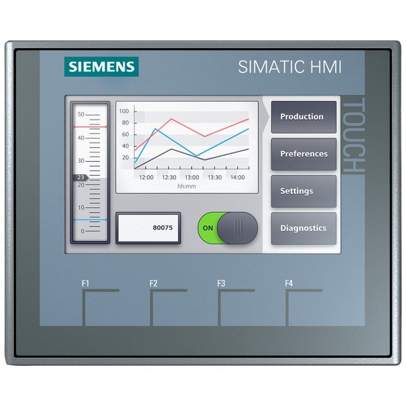 6AV 2123-2DB03-0AX0, Siemens, SIMATIC HMI, KTP400 Basic, Basic Panel, Key/touch operation, 4" TFT display, 65536 colors, PROFINET interface