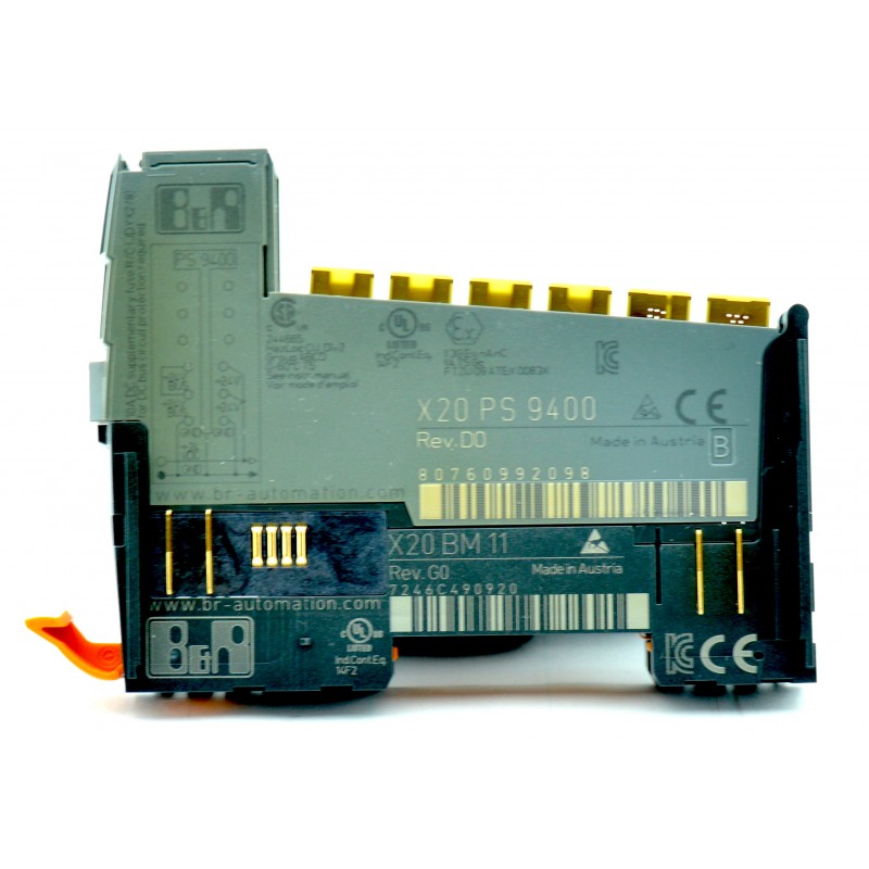 X20PS9400, B&R, X20 power supply module, for bus controller and internal I/O power supply X2X