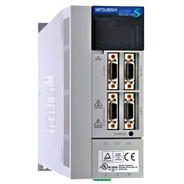 MR-J2S-100A, Mitsubishi, SERVO DRIVE; 1 KW; 5 AMP; 200-230 V; 50/60 HZ; 6 AMP; 170 V; 360 HZ