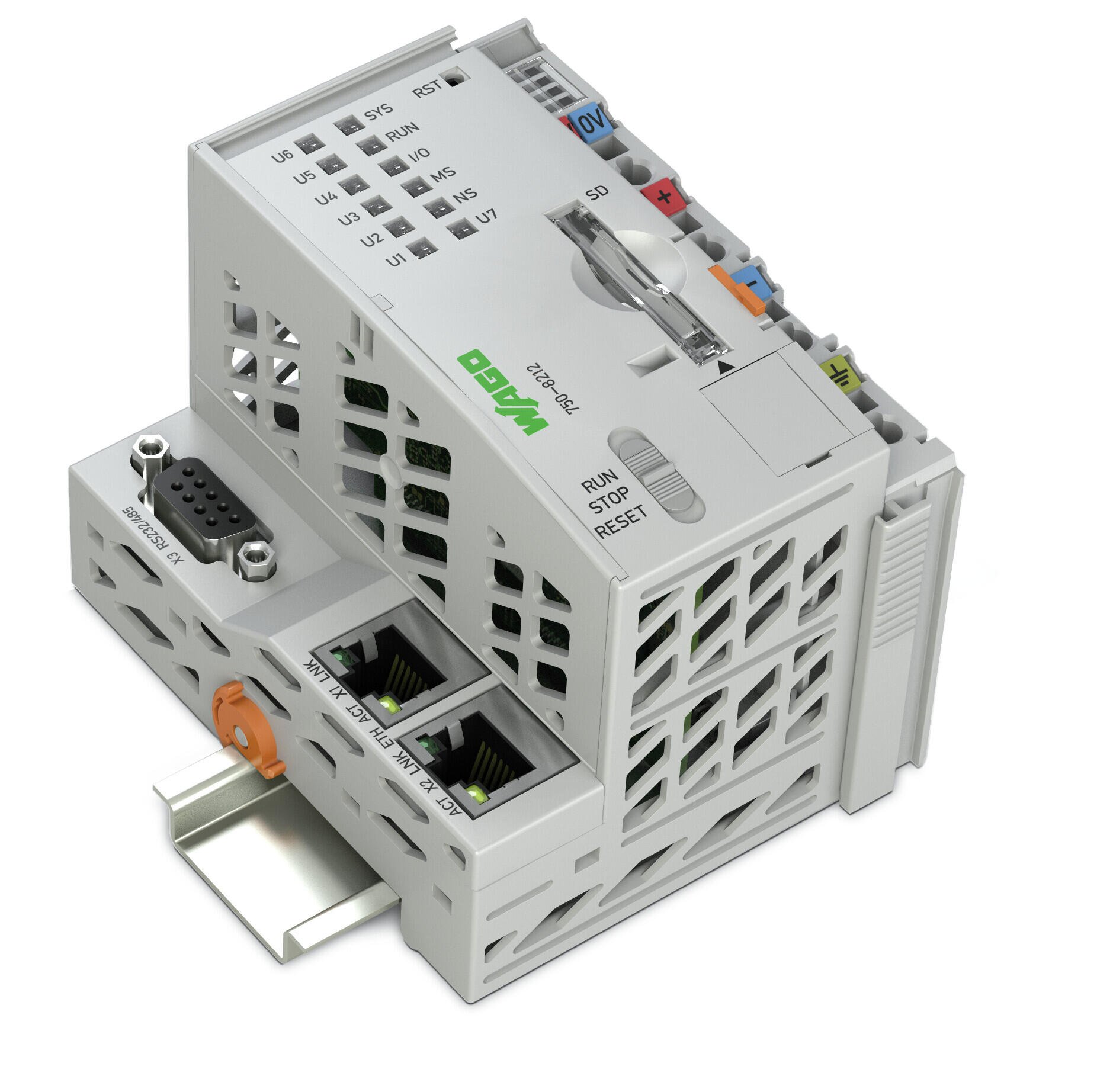 750-8202, WAGO, Controlador PFC200; 2 x ETHERNET, RS-232/-485