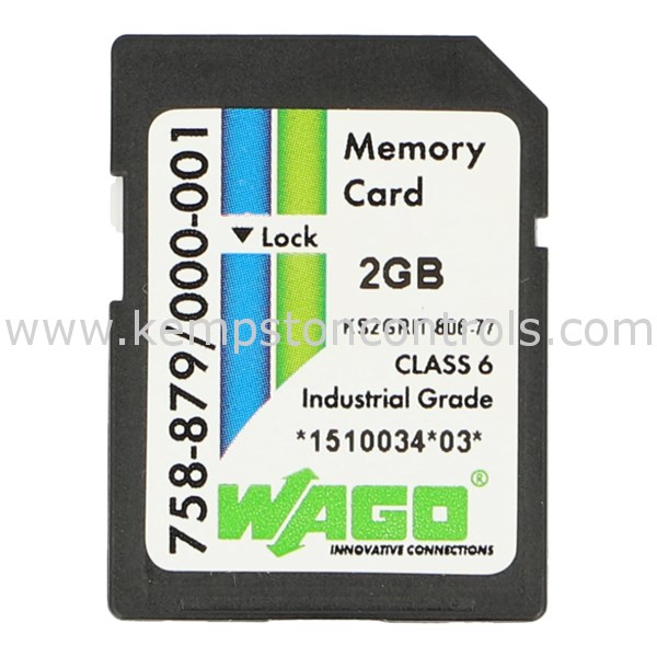 750-879/000-001, WAGO, Tarjeta de memoria SD Card; SLC-NAND; 2 GByte; Temperatura -40 … 90 °C