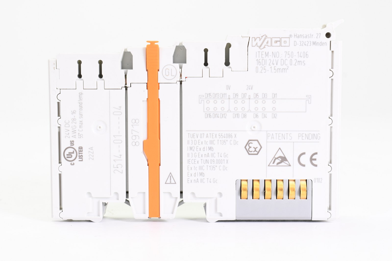 750-1406, WAGO, Entrada digital, 16 canales; 24 VDC, Argentinas distribuidor