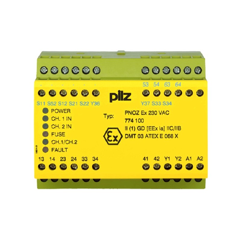 PNOZ EX 230VAC, Pilz,  3N/O 1N/C , 3NO 1NC 2NO INTRINSICALLY SAFE, 230VAC, ATEX ; 100% .