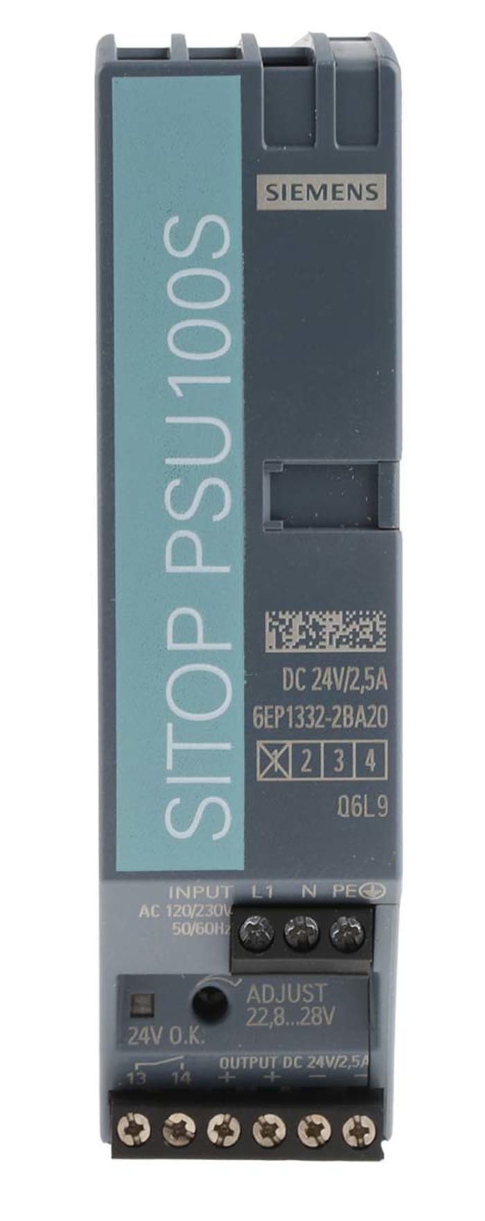 6EP1332-2BA20, SIEMENS, Fuente de alimentación, carril DIN, SITOP PSU100S, 1 salida 24V dc 2.5A 60W