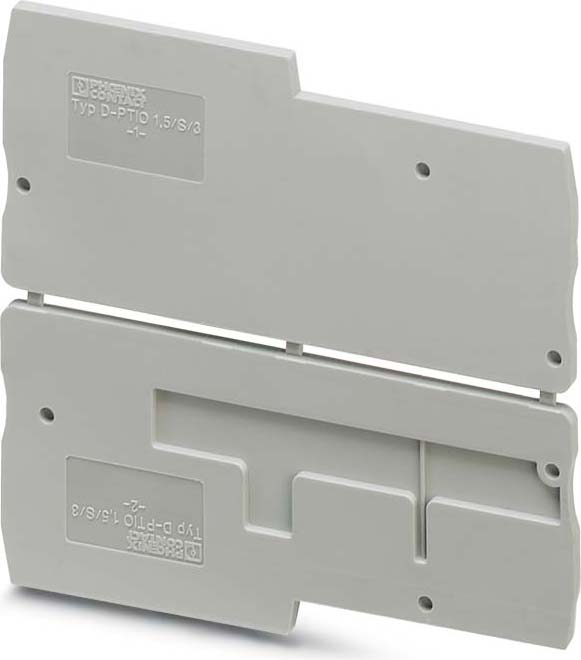 D-PTIO 1,5/S/3, PHOENIX CONTACT, Abschlussdeckel, Tiefe: 33,8 mm, Breite: 2,2 mm, Höhe: 74,4 mm, Farbe: grau