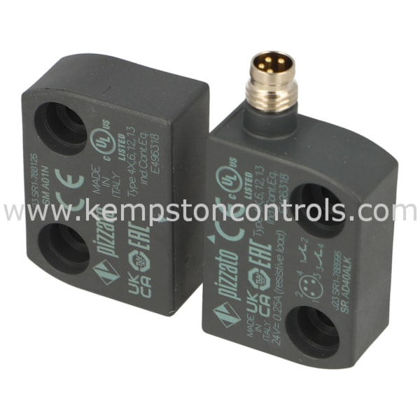 SR AD40ALK-A01N, Pizzato, Sensor magnético, codificado de seguridad con actuador, contactos 2NC, rango de 5 mm, conector M8 de 4 polos.