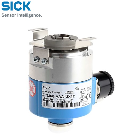 ATM60-AAA12x12, SICK, Encoder, Codificador absoluto, programable, Gray, binario, 8192PPR, digital, señal gris, tipo hueco, eje de 12 mm.