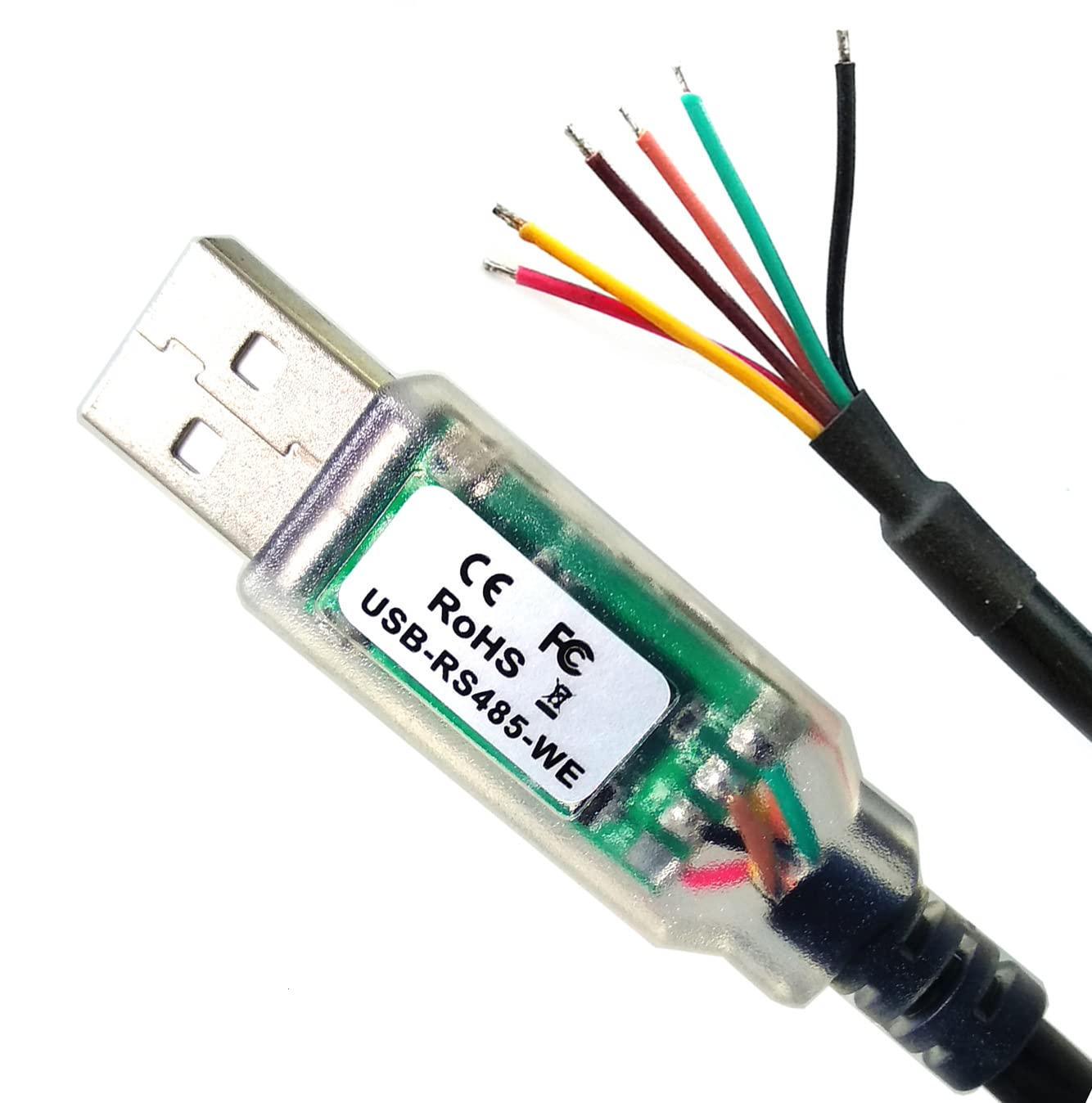 USB-RS485-WE-1800-BT, FTDI, Cable convertidor, USB a RS485 de 1,8 m de longitud