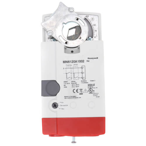 MN6120A1002, HONEYWELL, Actuador flotante de dos posiciones con retorno sin resorte de 175 lb -5 grados - 140 grados F Rango de temperatura 24 Vac