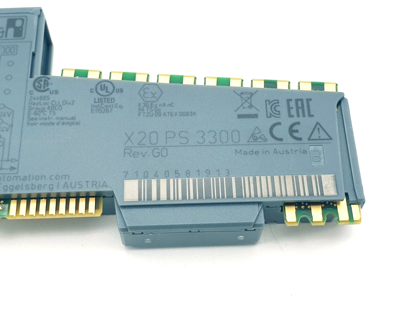 X20PS3300, B&R, X20, PLC, PS 3300, Modulo de fuente de alimentacion, para X2X Link and internal I/O supply,