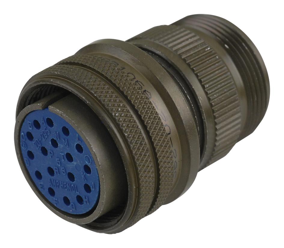 MS3106B20-29S, Amphenol Industrial, Conector circular MIL, Aleación de cobre Recta serie N/MS Hembra, tamaño 20 Macho, Cable Negro