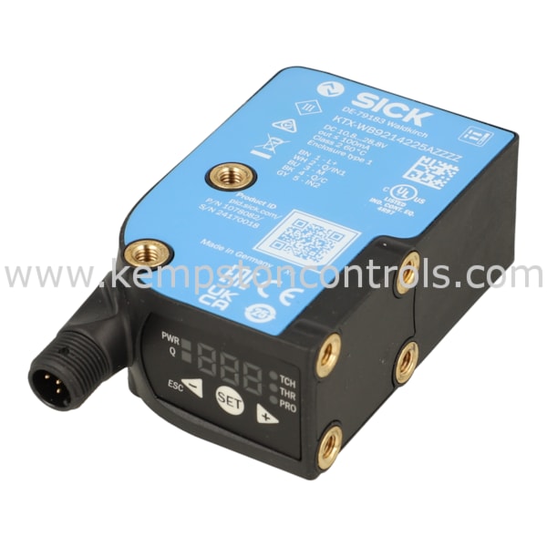 KTX-WP9214225AZZZZ, SICK, Sensor de contraste de alto rendimiento de la serie KTX Prime, LED RGB, Color, salida PnP IO-Link, IP40, 100 mA 30V dc.