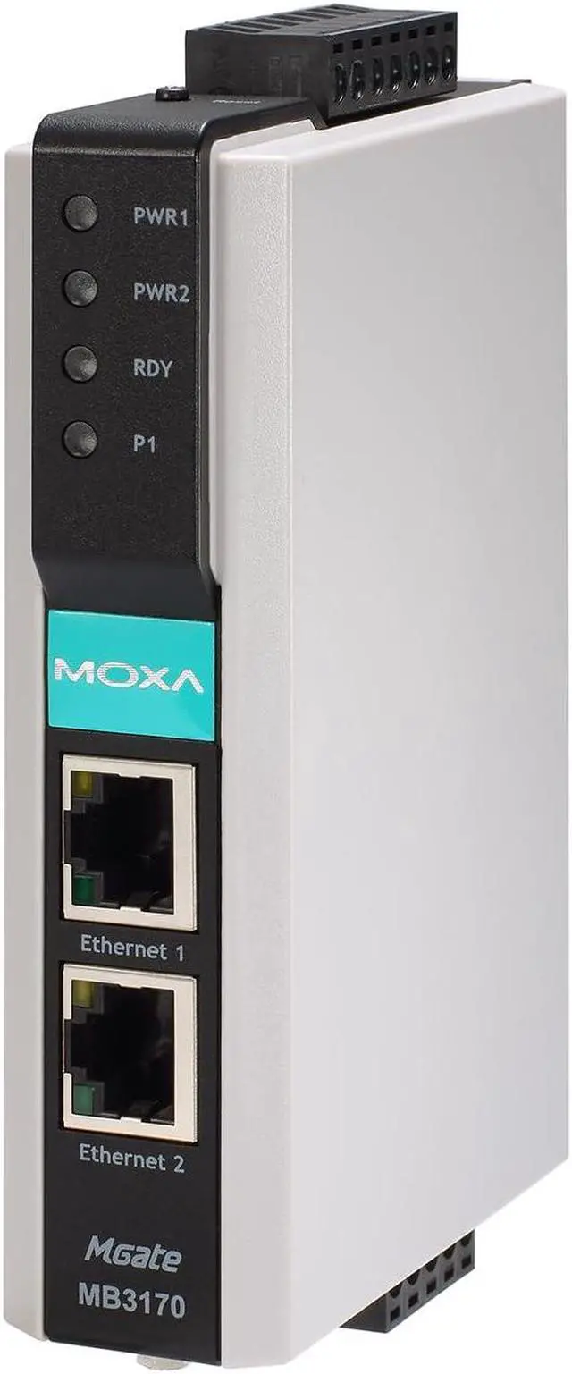 MB3170I-T, MOXA, Puerta de enlace, Modbus avanzada de 1 puerto con aislamiento de 2 kV, temperatura de funcionamiento de -40 a 75 °C