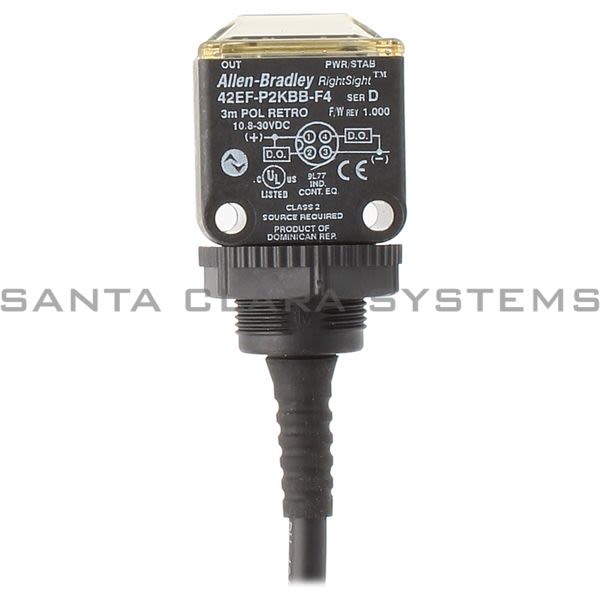 42EF-P2KBB-F4, Allen Bradley, RightSight, PHOTOSWITCH, Micro QD de CC de 4 pines en cable flexible de 152 mm (6 pulgadas), Clasificación de voltaje: 10,8...30 VCC