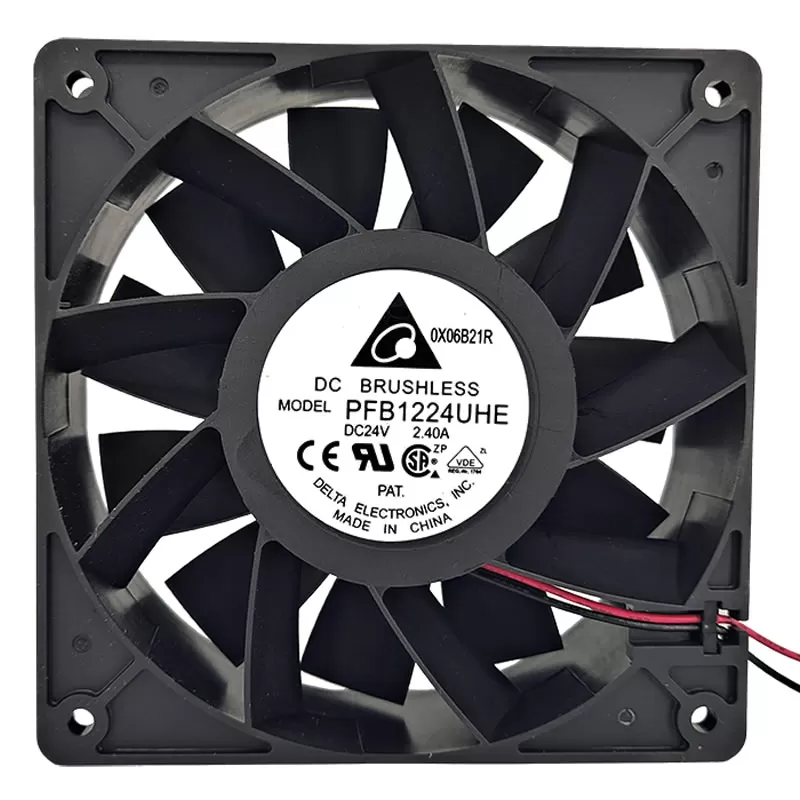 PFB1224UHE, DELTA, ventilador axial de CD con voltaje nominal de 24VDC, de la serie PFB, 120 x 38mm, 2A, 48W,