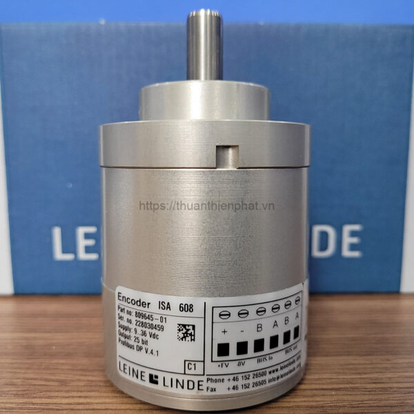 IHA 608, LEINE LINDE, Inductivo encoder absoluto de eje hueco, Servicio Pesado