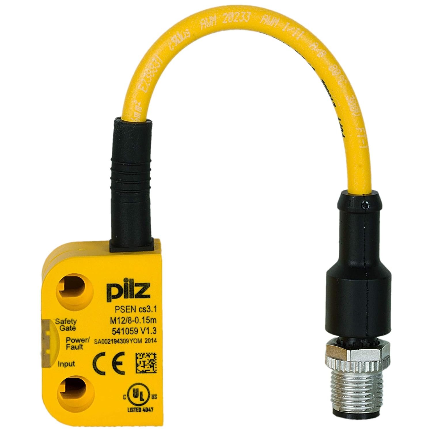 PSEN cs3.1 M12/8-1.5m/PSEN cs3.1, PILZ, Interruptor de seguridad RFiD, 2 salidas por semicond. seguras, conectormacho M12 8 polos, con cable de 1,5 m