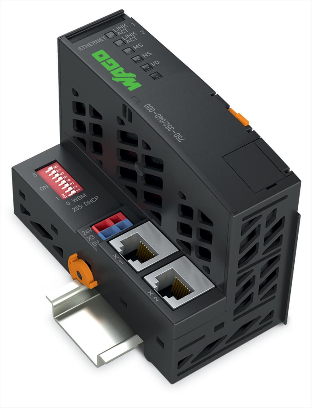 750-352, WAGO, Fieldbus Coupler, EtherNet/IP, 64 I/O, 10/100 Mbps, 24VDC