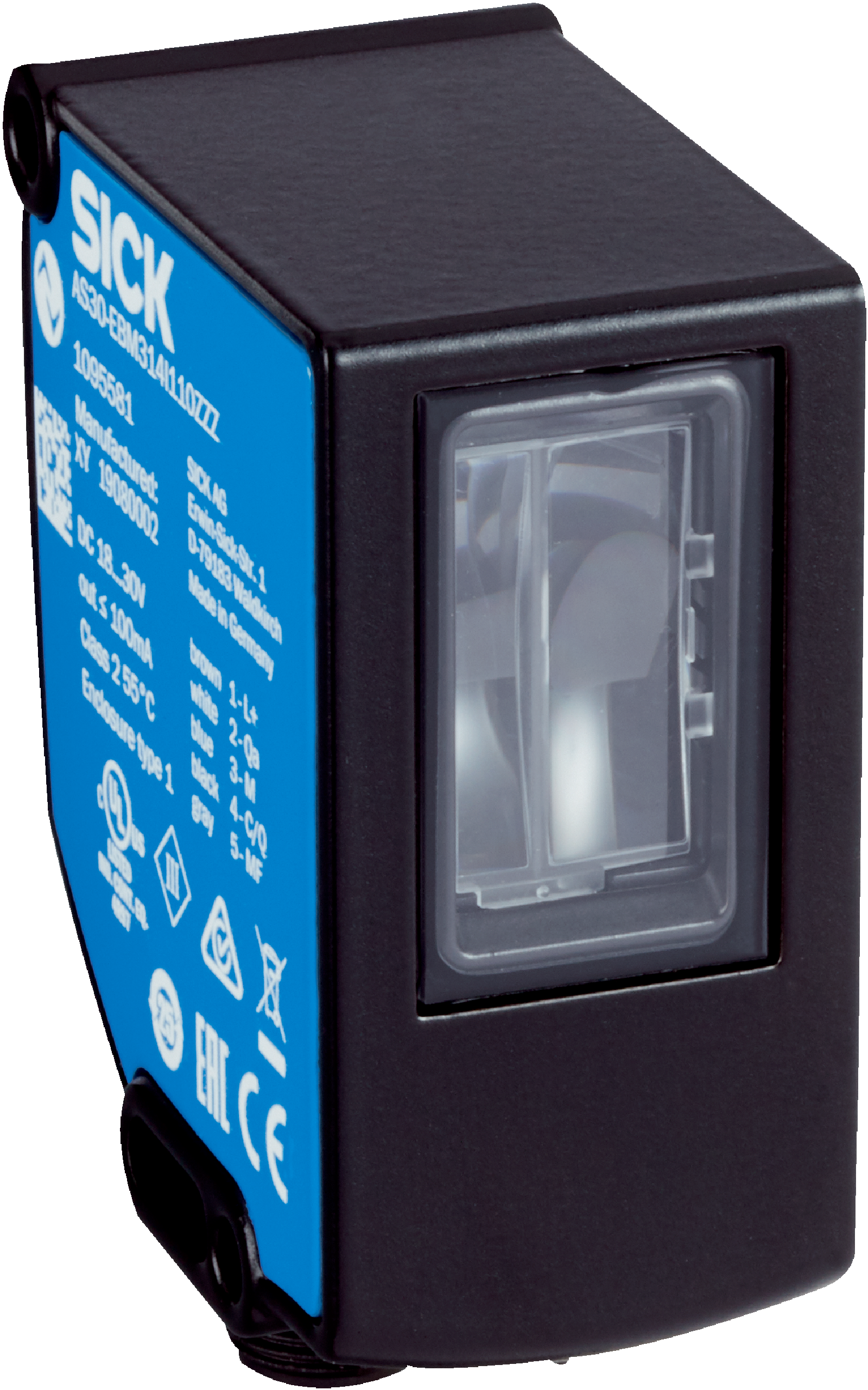 AS30-EBM314I220C00, SICK, Sensor de matriz de contraste, 20mm, IO Link, PNP/NPN HIGH = UV - 3 V/LOW ≤ 3 Vmn M12, 5 PIN.