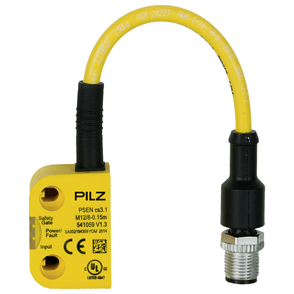 PSEN cs3.1 M12/8-0.15m, PILZ, Interruptor de posición con actuador separado,  RFiD 2 salidas semiconductoras seguras, conector M12 de 8 polos, un sentido de actuación IP67