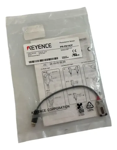PR-FB15CP, Keyence, Sensor, Tipo de conector M8 reflectante plano (supresión de fondo), 15 mm
