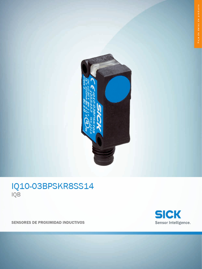 IQ10-03BPSKR8SS14, Sick, Sensor de proximidad inductiva.