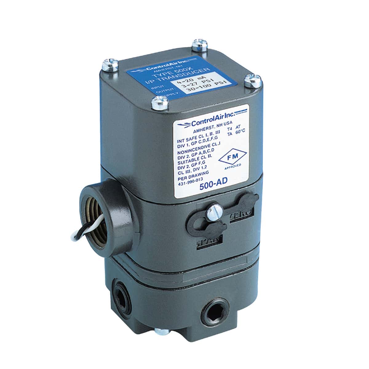 500X I/P, Control Air, Transductor electroneumático, I/P tipo 500 (I/P, E/P)