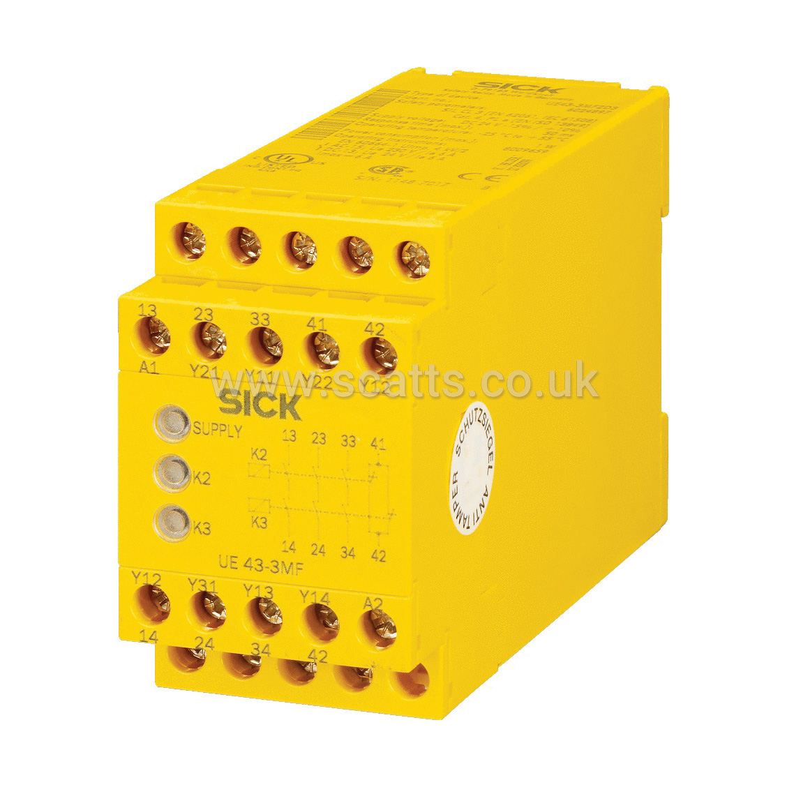 UE43-3MF2D3, Sick, Safety Relay monitors all safety switches and emergency stop