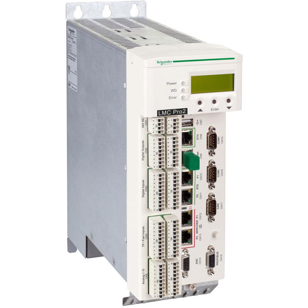 LMC802CAA10000, Schneider Electric, Controlador, LMC802, 130 EJES, 16 SALIDAS DIGITALES, 2 SALIDAS ANALÓGICAS, 24 V CC, 36 W