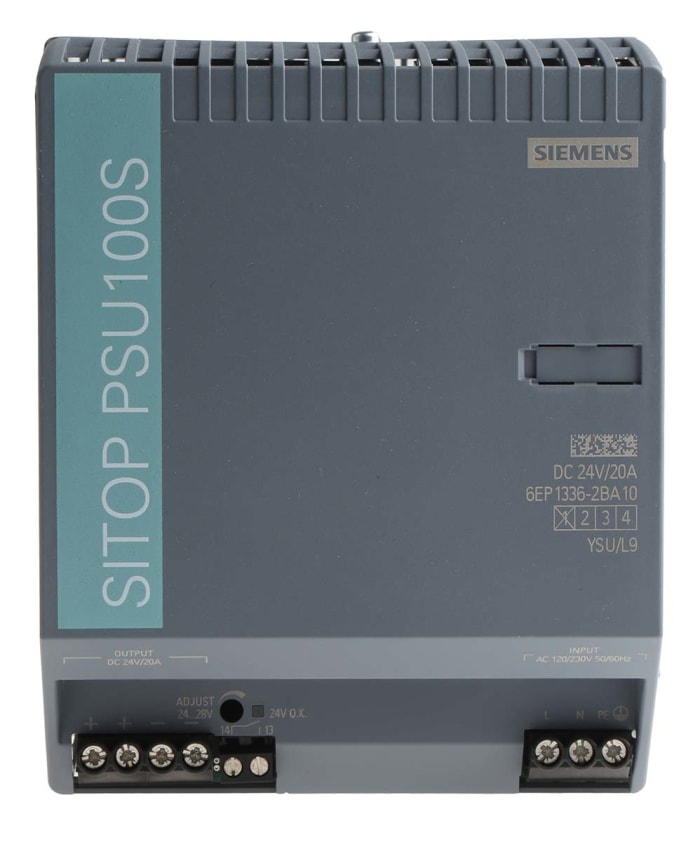 6EP1336-2BA10, Siemens, SITOP PSU100S 20 A stabilized power supply input: 120/230 V AC output: 24 V DC/20 A