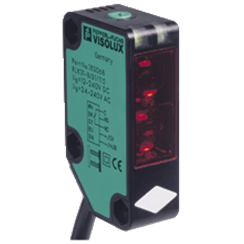RLK31-8-2500/IR/31/115, Pepperl + Fuchs, Sensor fotoeléctrico de detección directa, Sistema Difuso, alcance 0 → 2.5 m., salida relé, Cable de 5 hilos de 2