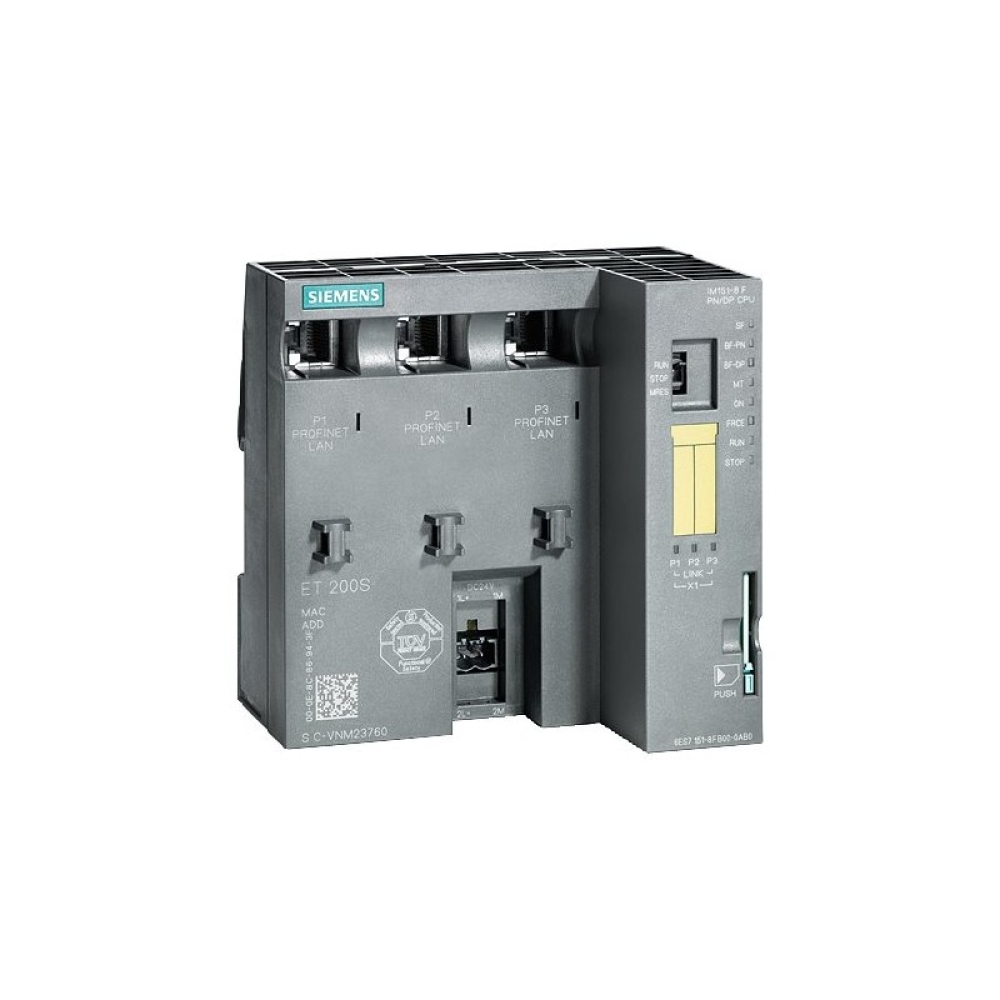 6ES7151-8FB01-0AB0, Siemens, SIMATIC DP, IM151-8F PN/DP CPU for ET200S, 256 KB, Memoria, PROFINET interface