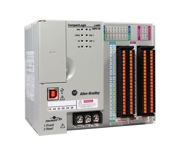 1769-L24ER-QBFC1B, Allen Bradley, CompactLogix 5370, L2, 2 puertos EtherNet/IP con capacidad de anillo a nivel de dispositivo Memoria de 750 KB 16 entradas de CC 16 salidas de CC 4