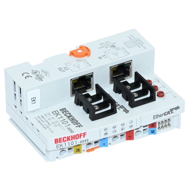 EK1101, BECKHOFF, El acoplador conecta EtherCAT con los terminales EtherCAT.