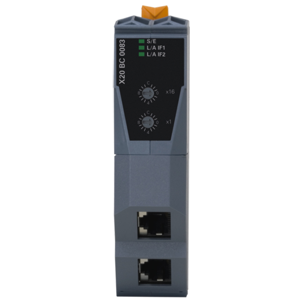 X20BC0083, B&R, X20 BUS Controlador, 1 canal Powerlink sincrona, interfase integrado, 2-PORT HUB, led de estados.