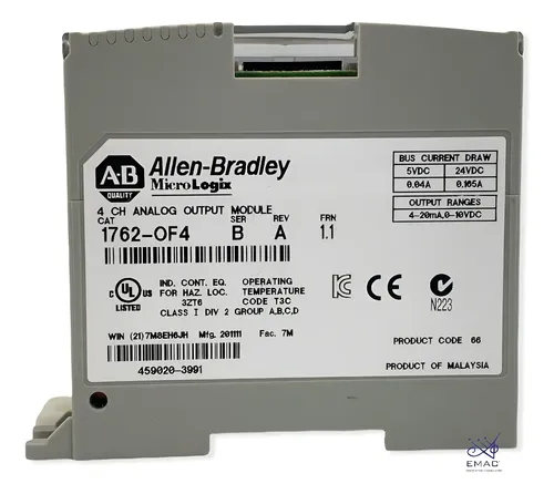 1762-OF4, Allen-Bradley, Módulo de salida analógica de 4 canales de expansión MicroLogix, voltaje/corriente