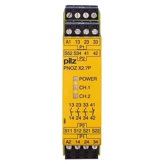 PNOZ X2.7P C 24VACDC 3n/o 1n/c, PILZ, Dispositivo de seguridad, rearme supervisado, 3 NA, 1 NC,  UB 24 V AC/DC