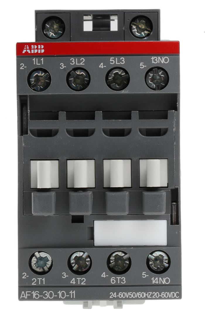 AF16-30-10-11, ABB, Contactor, AF de 3 polos, 3 NA, 30 A, bobina 24 Vac / dc, 7,5 kW