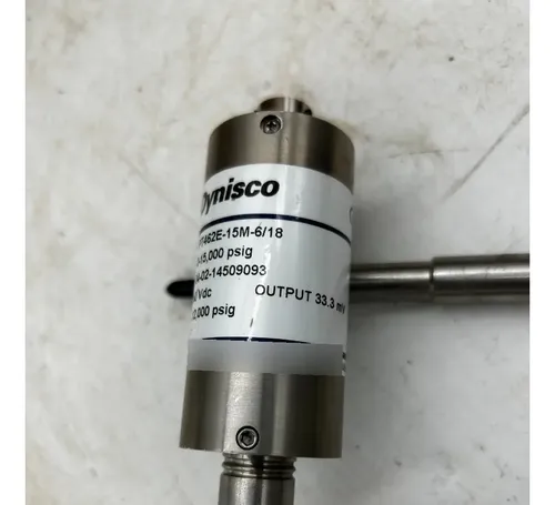 PT462E-15M-6/18, Dynisco, MPI, Sensor de transductor de presión Dynisco, 3.33V/MV, PRECISIÓN: 0.5% FS, LARGITUD FLEXIÓN: 18",  FLEX, RANGO: 15M, LARGO DEL TALLO: 6" RÍGIDO