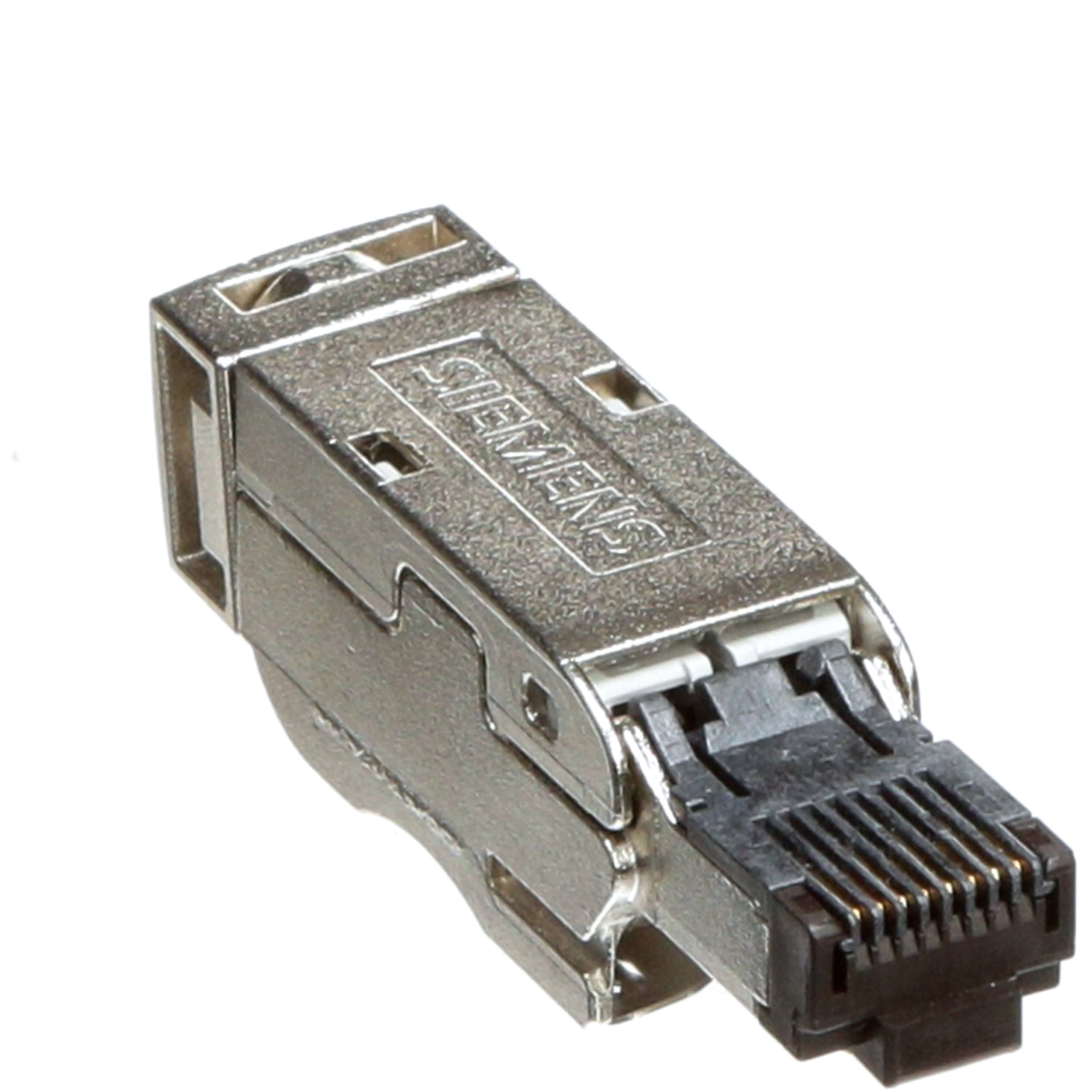 6GK1901-1BB11-2AE0, Siemens, Conector enchufable RJ45 (10/100/1000 Mbit/s) con carcasa metálica robusta y sistema de conexión FC, para cable IE FC TP 4x2 (AWG24); salida de cable de 180°