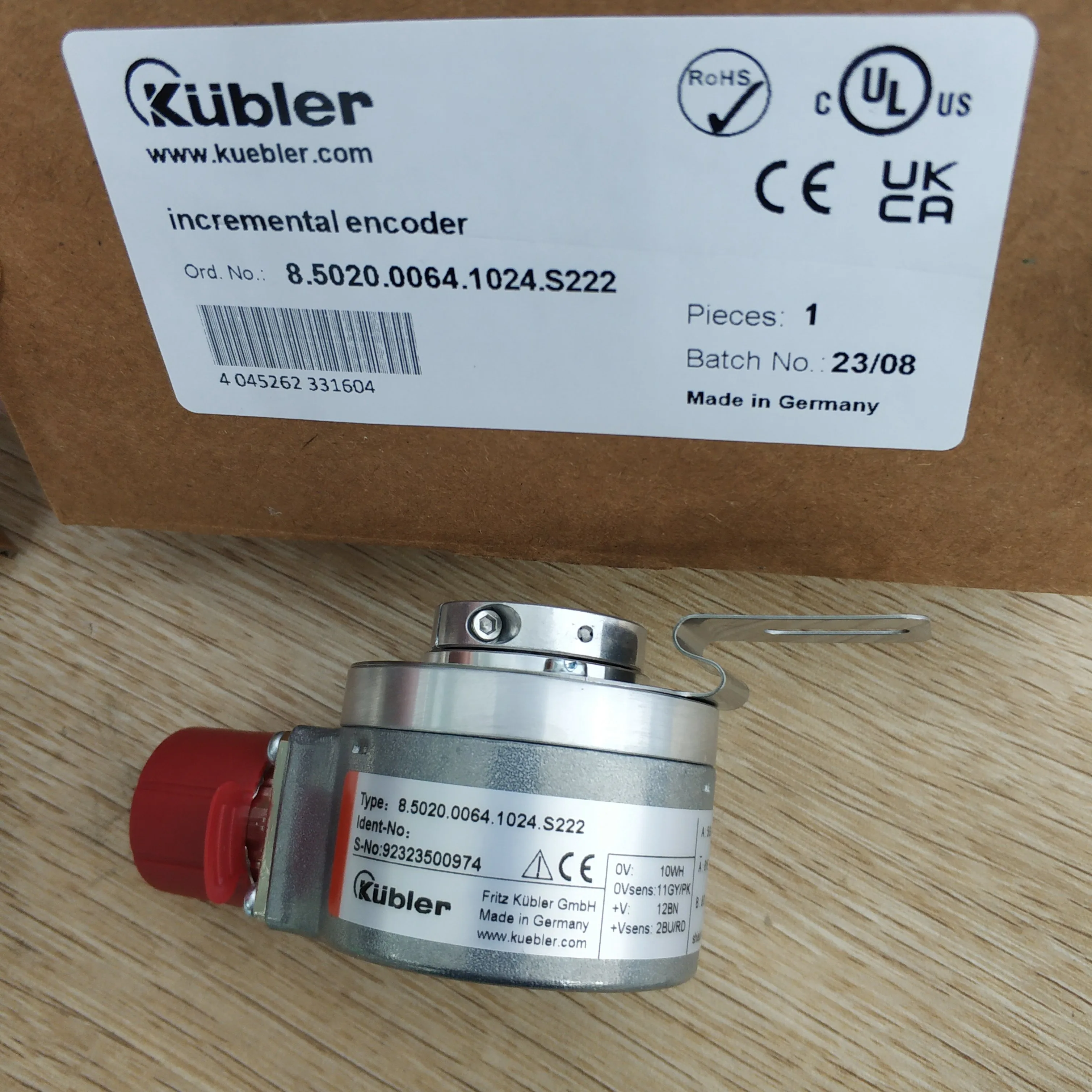 8.5020.0064.1024.S222, Kubler, Codificador incremental, Sendix 5020, placa adaptadora,