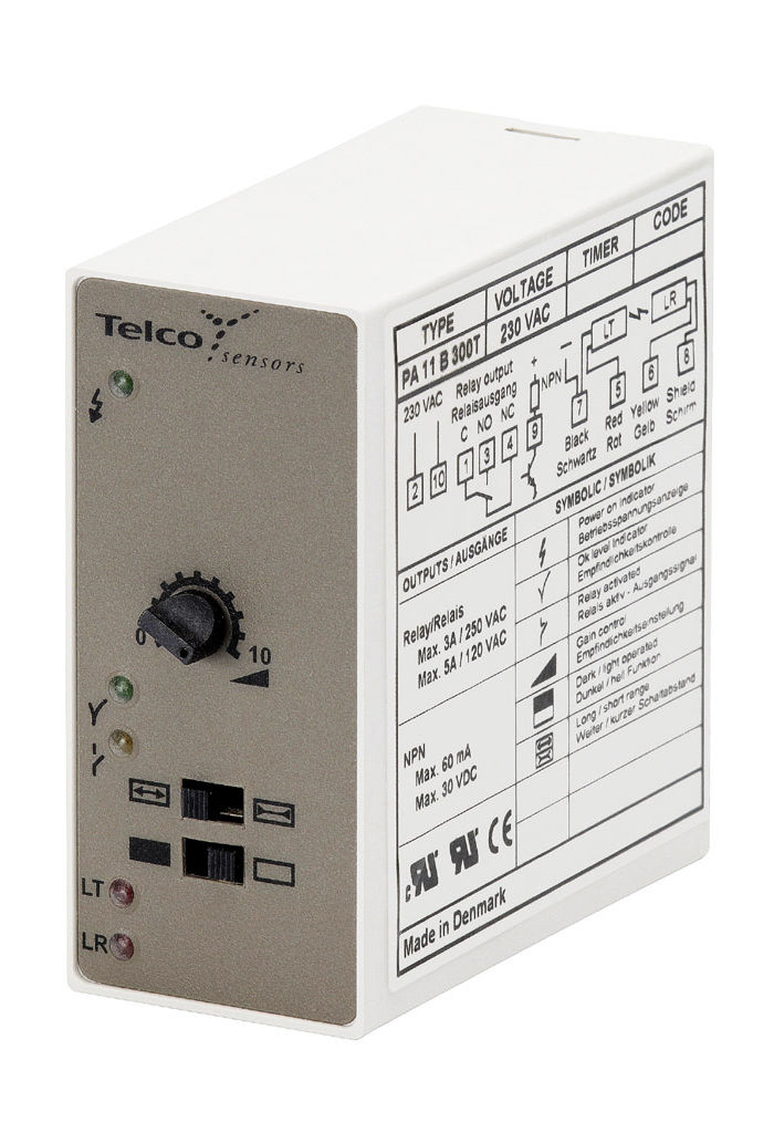 PA 11 A 302T, TELCO, SERIE PA11, DE AMPLIFICADOR, SENSOR FOTOELÉCTRICOS, 24vdc, NPN, Relay
